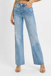 Tummy Control Rise Straight Jeans Risen LIGHT 0